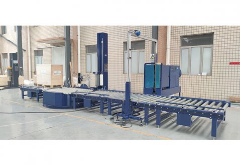 纸卷托盘在线捆扎缠绕包装线