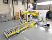 托盘捆扎覆顶膜缠绕包装线